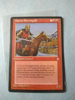 MTG Marton Stromgald Ice Age ICE Rare Red Creature Summon Legend Magic Gathering - Image 1