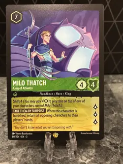 Disney Lorcana TCG Milo Thatch King of Atlantis Card 80/204 Legendary NM - Image 1