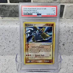 2005 Pokemon Gold Star Groudon-Holo Ex Delta Species 111/113 PSA 5 NEW CERT - Image 1