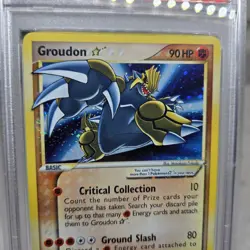 2005 Pokemon Gold Star Groudon-Holo Ex Delta Species 111/113 PSA 5 NEW CERT - Image 3
