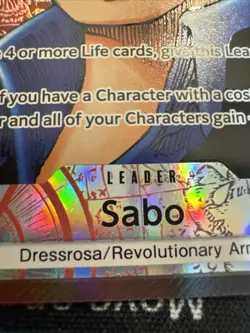 Sabo OP13-004 Manga Leader Rare One Piece Card English Carrying On His Will - Image 2