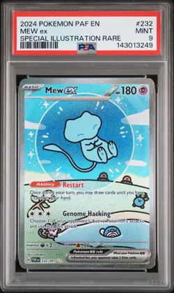2024 POKEMON PAF EN-PALDEAN FATES SPECIAL ILLUSTRATION RARE #232 MEW EX PSA 9 - Image 1