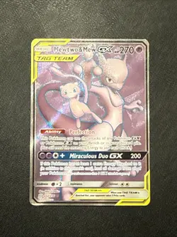 Pokemon TCG: Mewtwo & Mew GX (Full Art) Ultra Rare 222/236 SM Unified Minds - Image 1