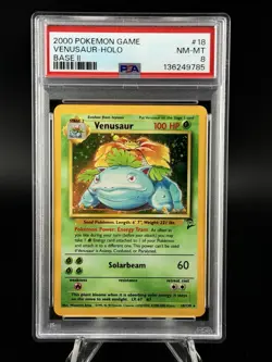 Venusaur Base Set 2- 2000 Pokemon Holo 18/130 PSA 8 Near Mint - Mint - Image 1