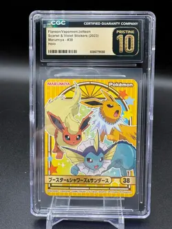 2023 Pokemon Flareon/Vaporeon/Jolteon Marumiya Holo Stickers #38 CGC 10 PRISTINE - Image 1