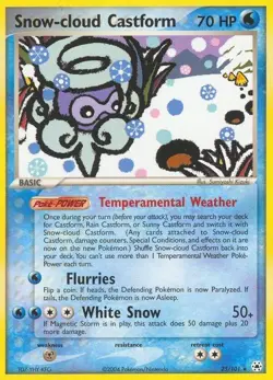 Snow-cloud Castform 25/101 EX Hidden Legends Pokemon LP - Image 1