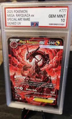 mega rayquaza ex PSA Style Slab – GEM MINT 10 Display Card Special Art - Image 3
