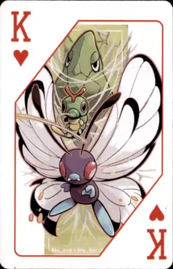 Pokemon 1000th Episode Playing Card Set Caterpie Metapod Butterfree K of Hearts - Image 1