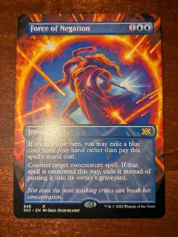 MTG: Force of Negation BORDERLESS, NM Double Masters 2022 NM Chase Instant Card! - Image 1