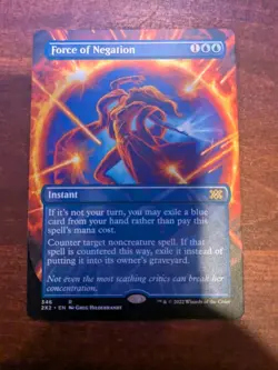 MTG: Force of Negation BORDERLESS, NM Double Masters 2022 NM Chase Instant Card! - Image 2