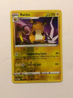 Pokemon Card Silver Tempest Reverse Holographic Raichu 050/159 NM - Image 1
