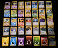 Pokemon Base Set Unlimited 35 Card Bulk Lot No Duplicate LP MP WOTC Vintage TCG - Image 1