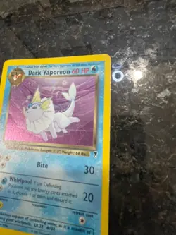 Pokemon TCG Card English Legendary Collection Dark Vaporeon 9/110 Rare Holo LP - Image 3