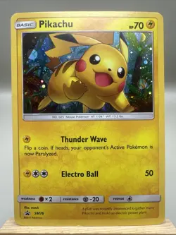 Pikachu SM76 Shining Legends Holo Black Star Promo Pokemon Card LP - Image 1