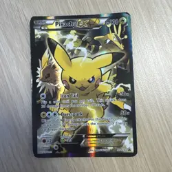 Pokemon Pikachu EX XY124 Black Star Promo 2016 Holo Card TCG MP to HP - Image 1