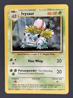 Ivysaur - 30/102 - Uncommon - Base Set - Pokemon Card - HP - Image 1