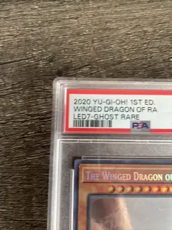 Yugioh The Winged Dragon of Ra LED7-EN000 1st Edition Ghost Rare PSA 8 NM-MT - Image 2