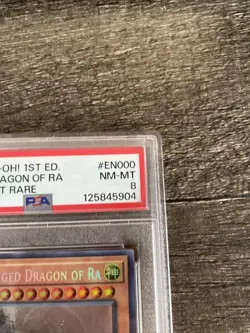 Yugioh The Winged Dragon of Ra LED7-EN000 1st Edition Ghost Rare PSA 8 NM-MT - Image 3