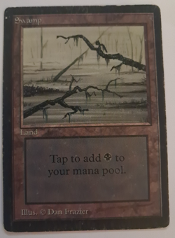 Swamp HP MTG Magic the Gathering Beta Basic Land (C) - Image 1