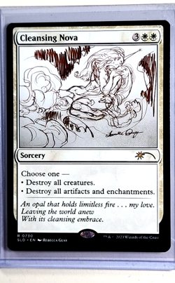 2023 MTG Magic the Gathering Secret Lair Sketch #730 Cleansing Nova Rare White - Image 1