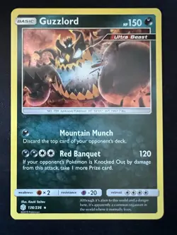 Guzzlord 136/236 Holo Rare Ultra Beast Cosmic Eclipse Card Pokemon Card LP TCG - Image 1