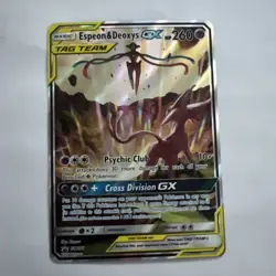 Pokemon TCG Espeon & Deoxys GX SM240 Black Star Promo Holo - Image 1