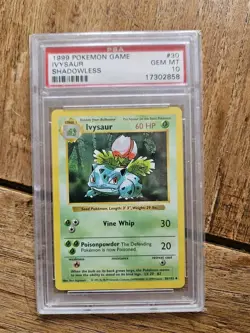 Pokemon TCG Ivysaur Shadowless 1999 PSA 10 Gem MT 30/102 - Population 403 - Image 1