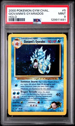 Pokemon TCG Giovanni's Gyarados Holo Rare 5/132 Gym Challenge PSA 9 Mint SWIRL - Image 1