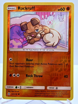 Pokemon Card Rockruff Cosmic Eclipse Reverse Holo 123/236 Near Mint - Image 1