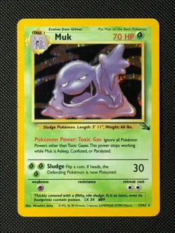 Pokemon Cards Muk 13/62 Fossil Holo Rare NM - Image 1