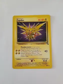 Zapdos 30/62 Fossil Rare Non Holo 1999 Vintage Pokemon TCG Card Unlimited NM/LP - Image 1