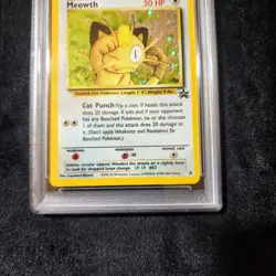2000 Pokemon Promo Game Boy Black Star #10 Meowth Holo PSA 4 - Image 3