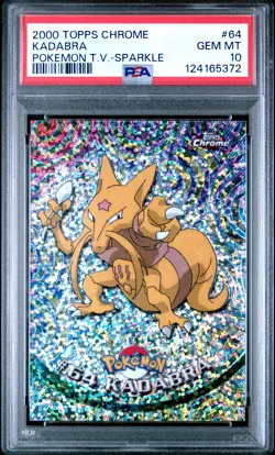 2000 TOPPS CHROME POKEMON T.V. SPARKLE #64 KADABRA PSA 10 - Image 1