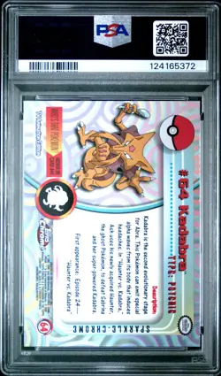 2000 TOPPS CHROME POKEMON T.V. SPARKLE #64 KADABRA PSA 10 - Image 2