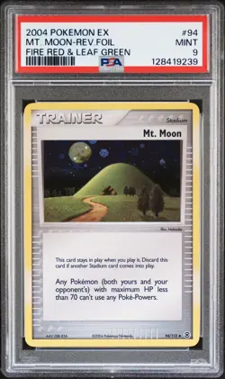 Pokemon Mt. Moon Reverse Holo EX Fire Red Leaf Green 94/112 PSA 9 - Image 1