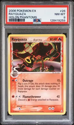 Pokemon Rayquaza EX Holon Phantoms 26/110 PSA 8 - Image 1