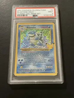 BLASTOISE HOLO PSA 9 2021 POKEMON CELEBRATIONS #2/102 CLASSIC COLL BASE SET - Image 1