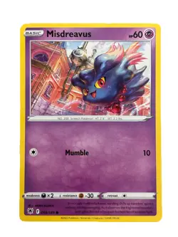 New: 2022 Pokemon TCG Misdreavus 058 Swsh10: Astral Radiance Regular Common - Image 1