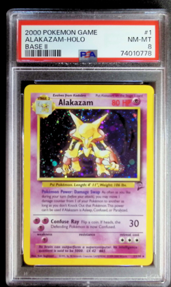 2000 Pokemon Base Set 2 Alakazam #1 - English Holo 1/130 - PSA 8 NM-MT - Image 1