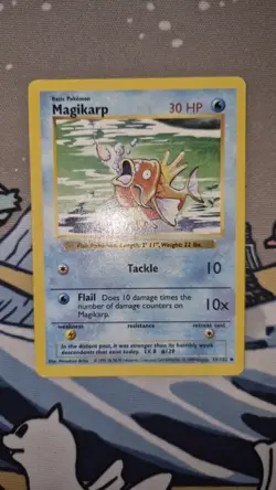 Magikarp 35/102 Base Set Shadowless Unlimited Pokemon TCG - Heavily Played - Image 1