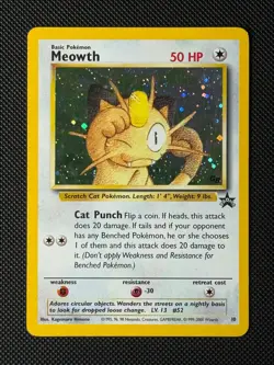 Pokemon Cards Meowth 10 Holo Wizards Black Star Promos Promo LP - Image 1