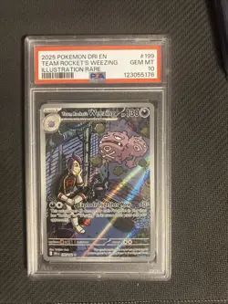 2025 Pokemon Destined Rivals Team Rocket’s Weezing 199/182 PSA 10 Gem Mint - Image 1