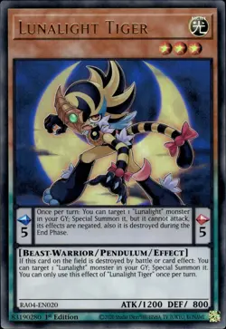 Lunalight Tiger - Ultra Rare 1st Edition RA04-EN020 - NM - YuGiOh - Image 1