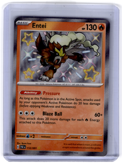 Entei 112/091 Shiny Secret Rare - Paldean Fates Pokemon Card Mint Near Mint - Image 1