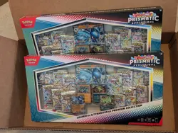Pokemon TCG Prismatic Evolutions Lucario Ex + Tyranitar Ex Premium Collection X2 - Image 1