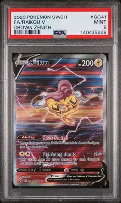 Pokemon SWSH Crown Zenith Raikou V Galarian Gallery #GG41/GG70 PSA 9 - Image 1