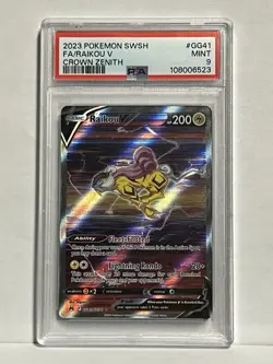 Pokemon SWSH Crown Zenith Raikou V Galarian Gallery #GG41/GG70 PSA 9 - Image 1