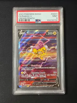 2023 Pokemon Crown Zenith Raikou V Galarian Gallery GG41 PSA 9 - Image 1