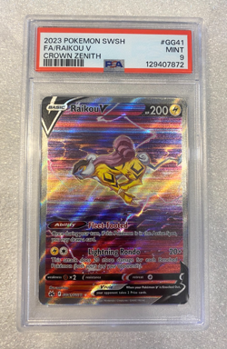 Pokemon TCG SWSH Crown Zenith Raikou V Galarian Gallery #GG41/GG70 PSA 9 - Image 1