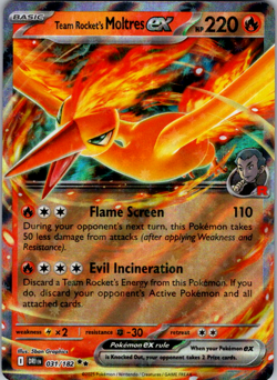 Pokemon TCG Team Rocket's Moltres ex 031/182 Destined Rivals Double Rare NM - Image 1